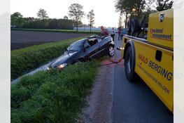 Auto ondersteboven in het water