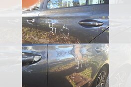 Auto beklad met hakenkruis