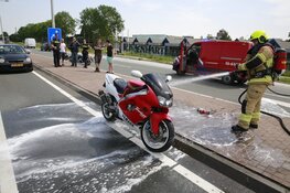 Motorfiets in brand in Heerhugowaard
