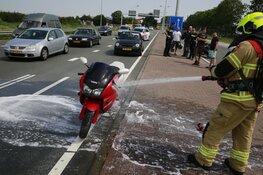 Motorfiets in brand in Heerhugowaard