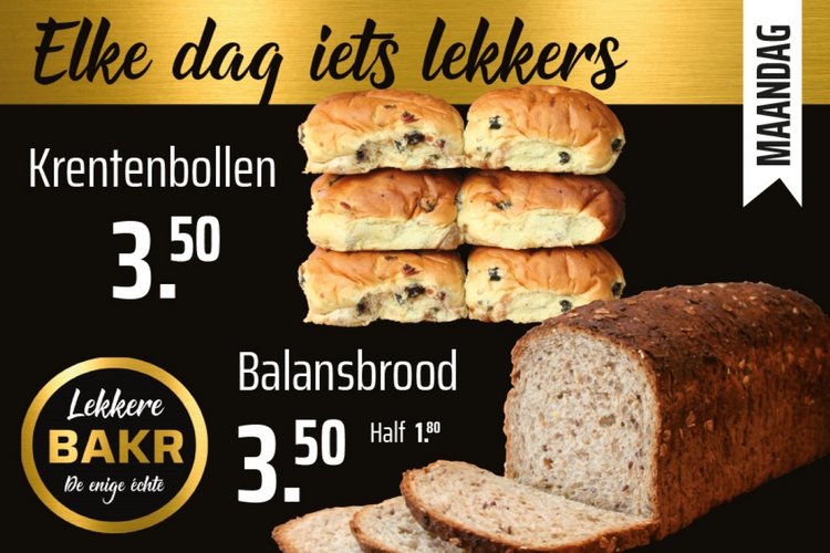 Maandagaanbiedingen van de Lekkere BAKR