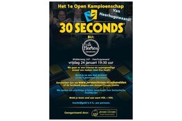 1e Open Kampioenschap 30 Seconds in Grandcafe De Heeren