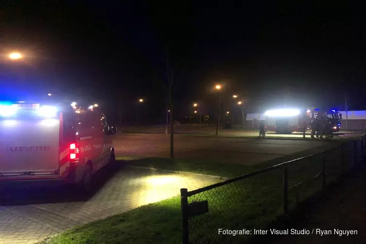 Dug-out in brand op Sportpark de Vork