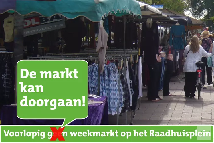 Weekmarkt Raadhuisplein gaat toch wel door