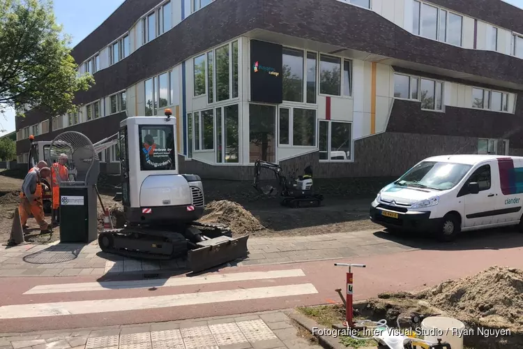 Gasleiding geraakt voor Huygens College