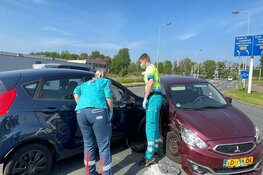 Twee auto's op elkaar op de Kamerlingh Onnesweg