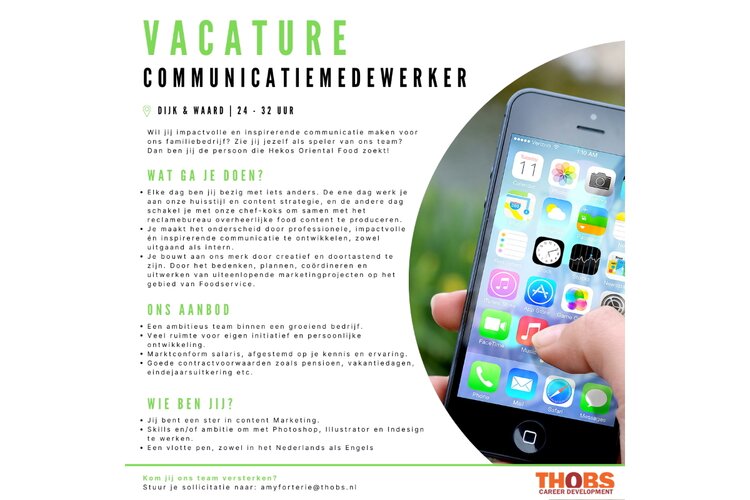 Communicatie medewerker Dijk & Waard | 24 – 32 uur