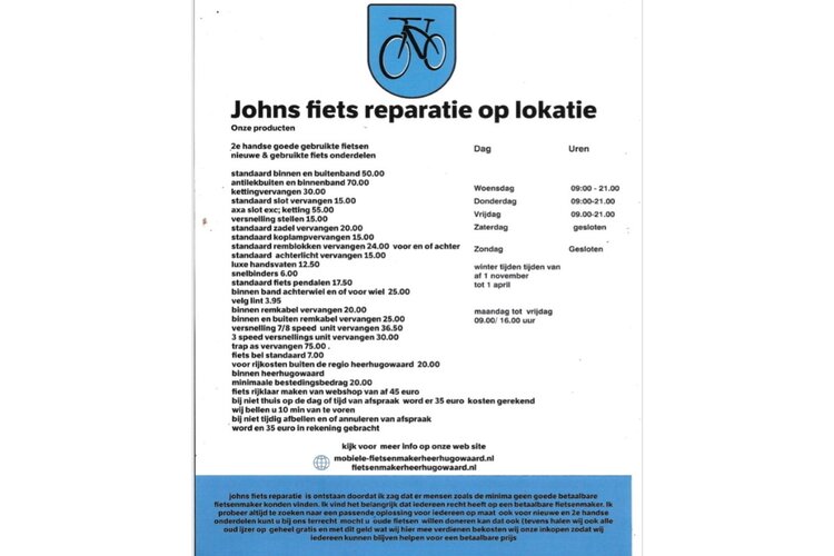 John`s Fietsreparatie op locatie