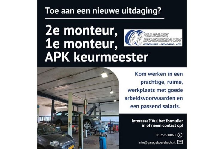 Diverse vacatures bij Garage Boerebach
