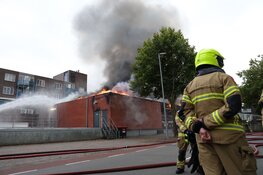 Grote brand bij winkel op Europaboulevard
