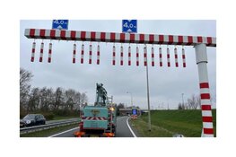 Nieuwe waarschuwingskegels spoorbrug Heerhugowaard