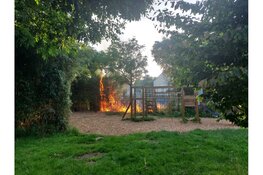 Brand bij speelplaats aan Hemelboog-Binnen in Heerhugowaard