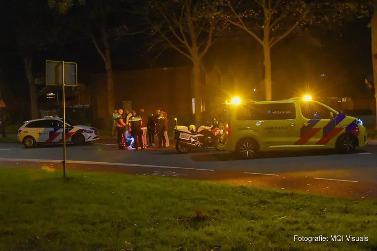 Fietser lelijk ten val gekomen op de Smaragd in Heerhugowaard