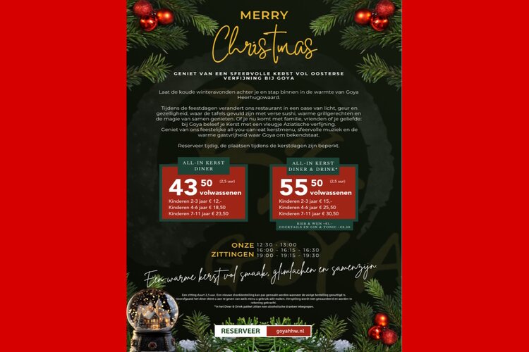 Geniet van een sfeervolle kerst vol oosterse verfijning bij Goya