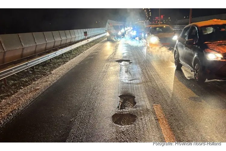 Asfaltreparaties: N242 richting Alkmaar avond en nacht 15 januari dicht