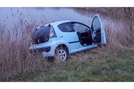 Automobilist raakt van de weg en komt tot stilstand in het riet langs N508