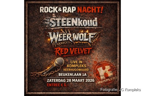 Zet je schrap voor een keiharde Rock & Rap Nacht!