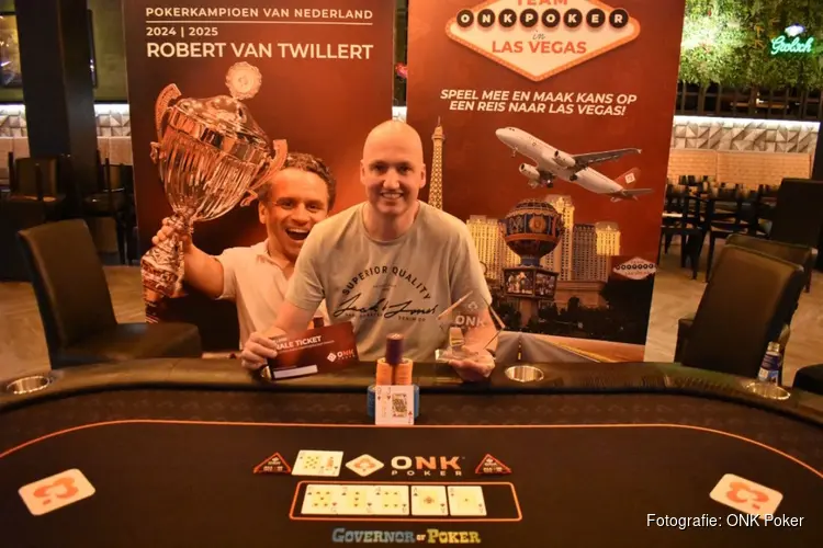 Lex Bakker uit Heerhugowaard kwalificeert zich voor finale ONK Poker in Heerhugowaard
