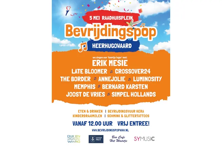 Vier de vrijheid op Bevrijdingspop Dijk en Waard!