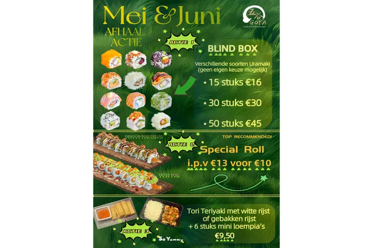 Diverse afhaalacties in mei & juni bij Goya Heerhugowaard