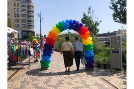 Regenboogkleuren voeren de boventoon bij zonovergoten Pride Walk