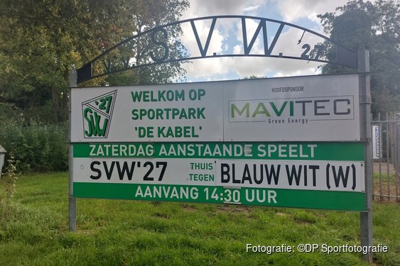 Zevenklapper voor SVW '27 tegen tiental van Blauw Wit