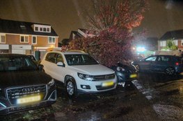Omgevallen boom belandt op auto door storm Boelo in Heerhugowaard